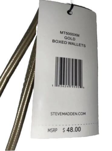 STEVE MADDEN WALLET WRISTLET METALIC GOLD STAMPED LOGO VERY CLASSY!!