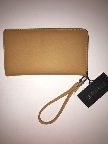 STEVE MADDEN WALLET WRISTLET CAMEL (TAN) SMOOTH TEXTURED