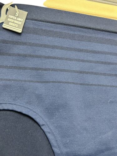NAUTICA NT9935-5 PCK SIZE 1X~MULTICOLOR SOFT HIGH WAIST BRIEF PANTIES GREAT FIT