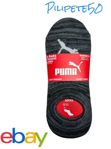 PUMA Women's No Show Sneaker Socks 6-Pairs Size 5-9.5 Lightweight Super Soft