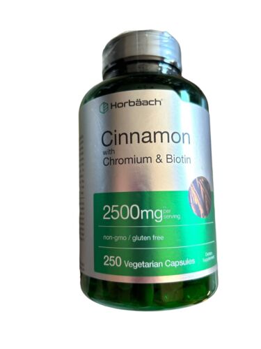 Cinnamon with Chromium & Biotin 2500mg | 250 Veg Capsules | by Horbaach