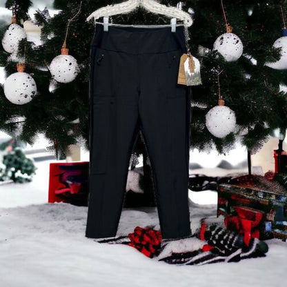 Avalanche Women's Pants~BLACK~ High Waisted~Zip Pocket~4 Way Stretch~CA718R~Sz L