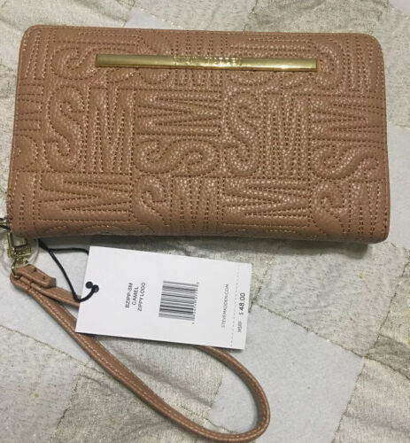 STEVE MADDEN WALLET WRISTLET CAMEL STICHED LOGO (LARGE LETTERS) "SO DIFFERENT"!!