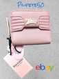 Juicy Couture Pink Blush~Pretty Bow Small~Zip Around Wallet~Gold Logo~GREAT BUY
