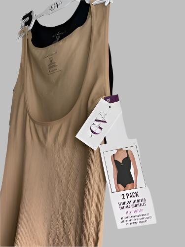 GLORIA VANDERBILT~Seamless~2 Pack Firm Control Shaping Camisole Black &Nude~ALL SIZES