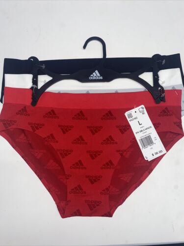 Adidas Women's 3-PK~ Bikini Briefs~ Multicolor~ 4A2H62 (Size L) NWT~MSRP $36