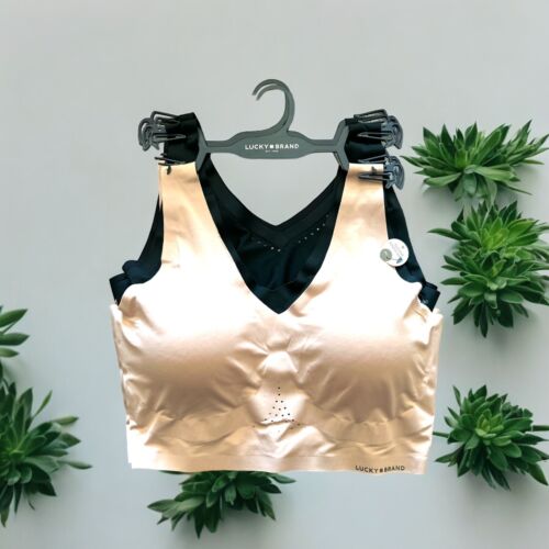 Lucky Brand Set of 2 Seamless Laser Cut Bras LVD19052 Sze L~ Perforated~CUTE!