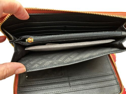 STEVE MADDEN WALLET WRISTLET TERRACOTTA ~ LOGO SMOOTH TEXTURED~ORGANIZER~UNIQUE!