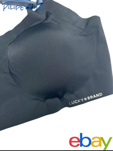 Lucky Brand~2 Pack Seamless Laser Cut Bras Black/Blue Floral ~LV19051~XL~UNIQUE!
