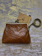 Patricia Nash Leather TOOLED FLORENCE Coin Purse Key Chain Rings- NEW- CUTE!!!