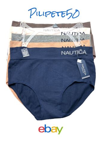 NÁUTICA ~ Women's High Waist NT3538 Underwear Panties Blend Material 5-Pair ~L