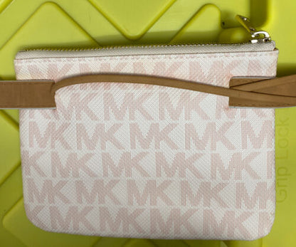 Michael Kors Fanny Pack Zipper Close Pink  on white Gold Hardware Large Nice!!!