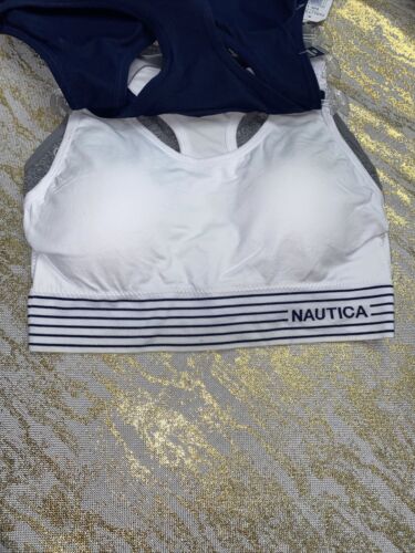 NÁUTICA 3 PACK INTIMATES LOUNGE COMFORT BRAS SIZE LARGE RETAIL $54 BEAUTIFUL NEW