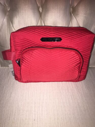Aimee Kestenberg  Isabela Large Poppy Red Chevron Quilted T00145 Cosmetic Bag