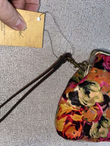 Patricia Nash Summer RosesHand-Bag Wristlet Savena 100% Authentic Leather CUTE!