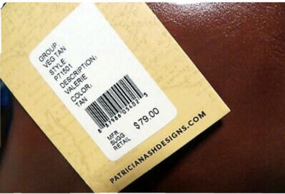 Patricia Nash Valerie Tan Solid Leather Fold Over Clutch Wristlet $79 NEW