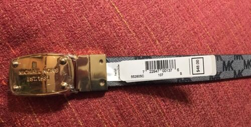 MICHAEL KORS BELT REVERSIBLE SKINNY WITH GOLD BUCKLE