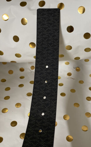 MICHAEL KORS BELT BLACK MK LOGO RECTANGLE GOLD BUCKLE REALLY NICE!!!