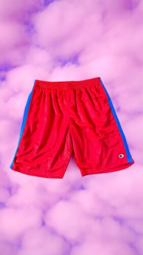 Champion Basketball Shorts Mens~Size Small Red Mesh~Blue Stripes~ Gym NEW