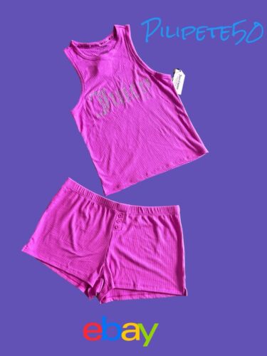 Juicy Couture Sleepwear 2pc Set JC959SP Size L~ Pink With Rhinestones NWT~SEXY!