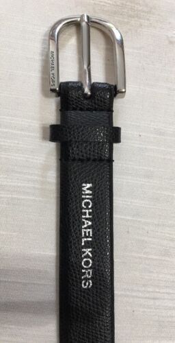 MICHAEL KORS BELT BLACK WITH LARGE SILVER TONE STUDS MK LOGO STUD MK STYLE!!