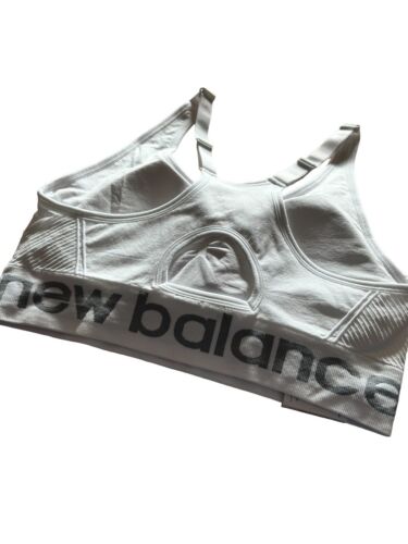 NEW BALANCE Medium Impact Sports Bra Style R000300~ Size XL~WHITE~ EXCELLENT FIT