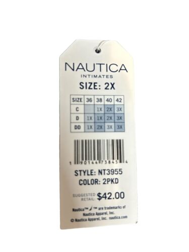 NÁUTICA 2 PACK INTIMATES LOUNGE COMFORT BRAS SIZE 2X STYLE NT3955 BEAUTIFUL!