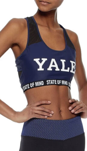 Nuyu  YALE University Womens Large BLUE Sports Bra Racerback Brand NEW