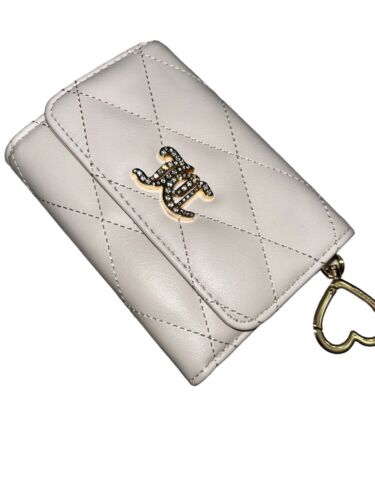 Juicy Couture Ivory Wallet CardHolder~JC Rhinestones Embedded~Trifold~CLASSY~NEW