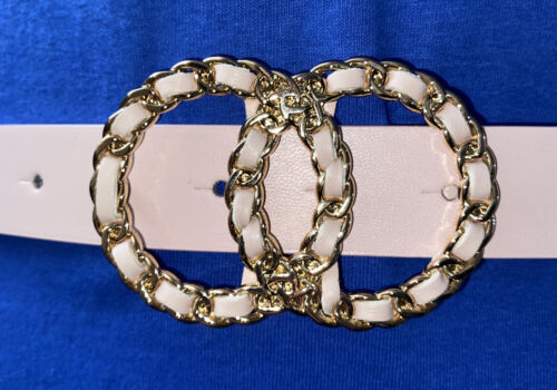 JUICY COUTURE BELT PINK BEAUTIFUL PINK AND GOLD CIRCLE BUCKLE