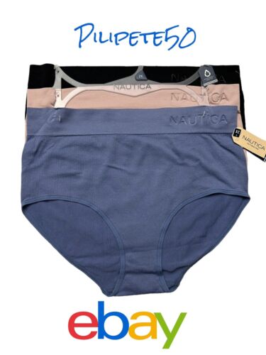 NÁUTICA ~ Women's High Waist NT5387 Underwear Panties Blend Material 3-Pair ~2X