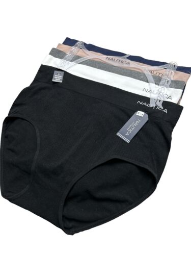NAUTICA INTIMATES NT9948 - 5 PCK SIZE 2X~SOFT HIGH WAIST BRIEF PANTIES GREAT FIT