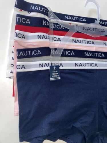 NÁUTICA ~ Women's Mid Rise NT4463 Underwear Boy Short Blend Material 5-Pair ~L