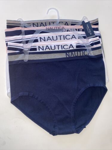 NÁUTICA ~ Women's Mid Rise NT3490~Underwear Panties Blend Material 5-Pair ~ L