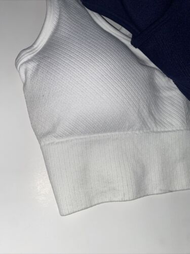 90 DEGREE BY REFLEX~Women's Sports Bra~SLW-22130B~EVENING BLUE/WHITE~ALL SIZES