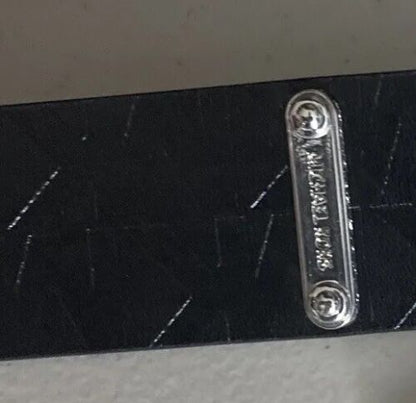 MICHAEL KORS BELT BLACK WITH STAMPED LOGO SILVER BUCKLE