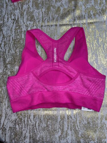 NEW BALANCE Medium Impact Sports Bra Style # 112002  Size XXL PEONY/White CUTE