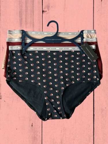 Tommy Hilfiger 3pcs~Soft Cotton Logo Mid-Rise Panties Sz. L~Multicolor~GREAT FIT