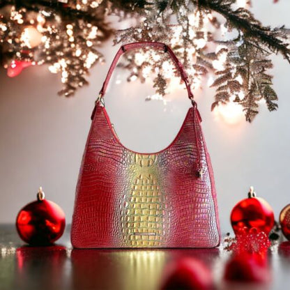 Brahmin Tabitha Shoulder Bag Dragonfruit Ombre Mini Melbourne Genuine Leather