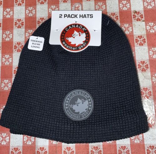 CANADA WEATHER GEAR KNIT 2 PACK BEANIE HAT SUPER WARM FOR THOSE COLD COLD DAYS~