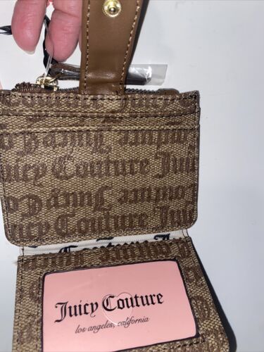 JUICY COUTURE GOTHIC LOGO CHESTNUT CHINO STATE. CARD CASE FOLD OVER-NEW MSRP $35