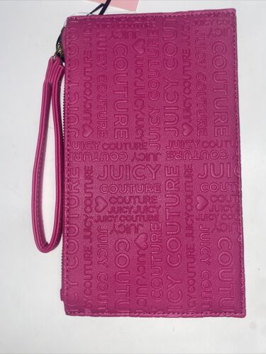 Juicy Couture~Wristlet Raspberry Tart & Gold Studs ~Glam Wristlet~Stamp~CUTE