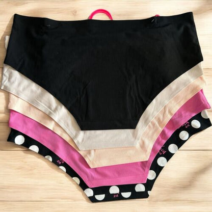 BETSEY JOHNSON 5 Pack- Hipster Barely There No Lines~Multicolor~Panty Sz. XL $52