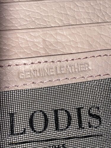 Lodis Blush Pink RFID Protection Card Case Window ID Genuine Leather Wallet