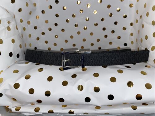 Michael Kors belt Reversible Black To Brown Mini Logo With Silver Buckle￼