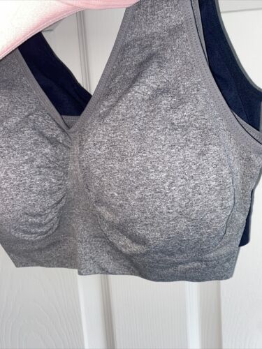 Delta Burke 3-Pack Seamless Bras Sze. 2X Soft Comfort~Multicolor Remov. Pads
