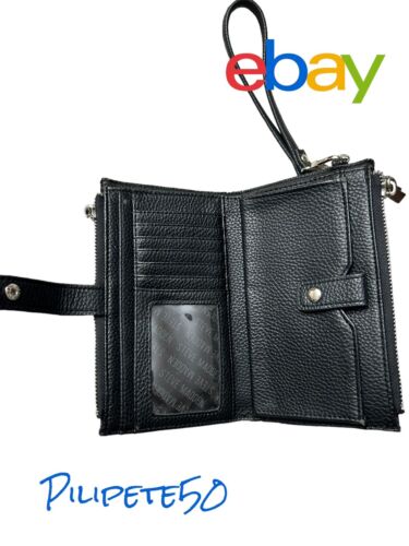 STEVE MADDEN BIFOLD WALLET- WRISTLET FAUX LEATHER