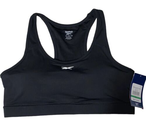 Reebok REW202BR01004~ Sport Bra Racerback~Black & White~Medium Support~ Size XL