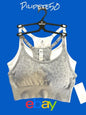 90 Degree By Reflex Seamless Noha Sports Bra~Gray & White ~Set of 2~Sze LARGE