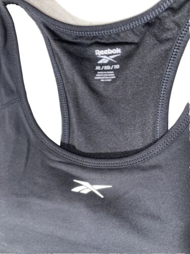 Reebok REW202BR01004~ Sport Bra Racerback~Black & White~Medium Support~ Size XL